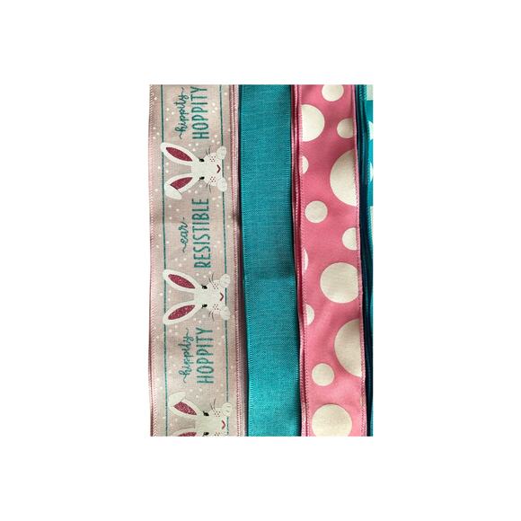 Bunny Rabbit DIY Spring Wreath Making Kit, Easter Sign Ribbon Bundle Set - Picture 4 of 5